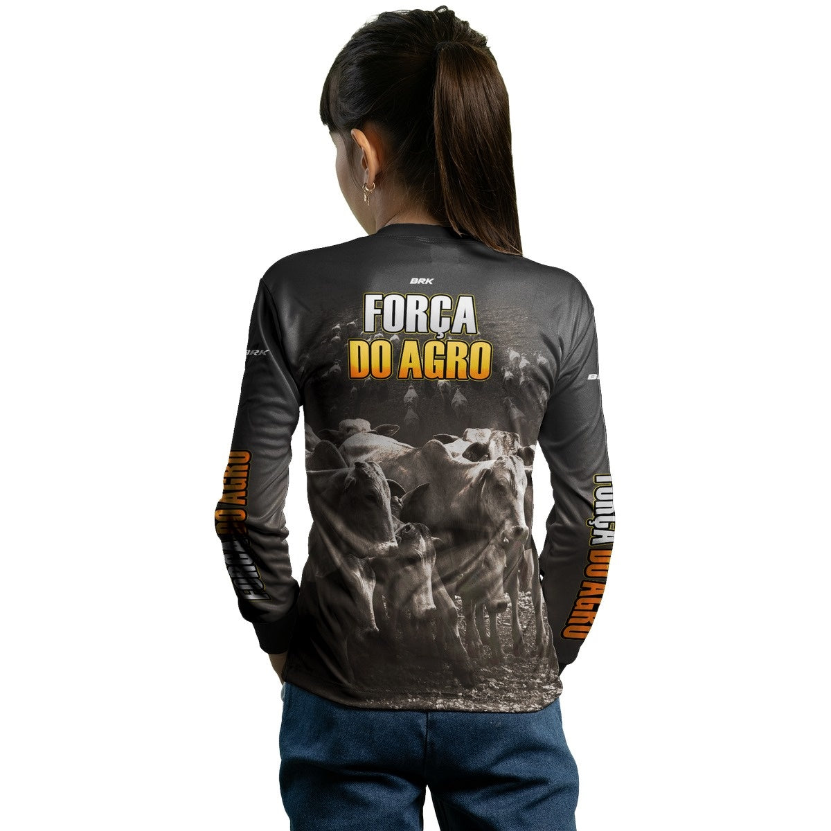Camisa Infantil Agro Brk Força do Agro Criação de Bovinos com UV50+ - Brk Agro
