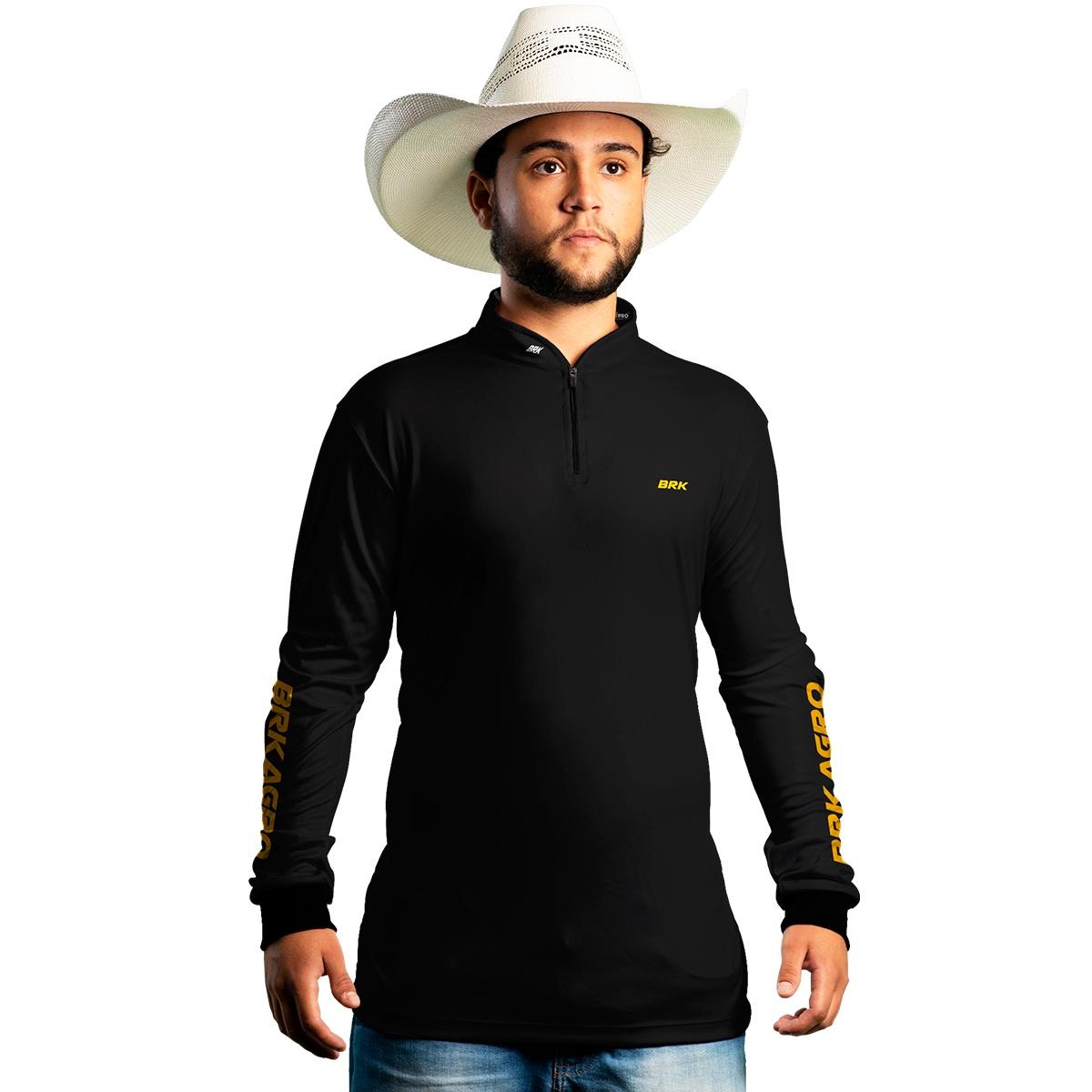 Camisa Agro Brk Clean Preta com Proteção Solar UV50+ Envio Imediato - Brk Agro