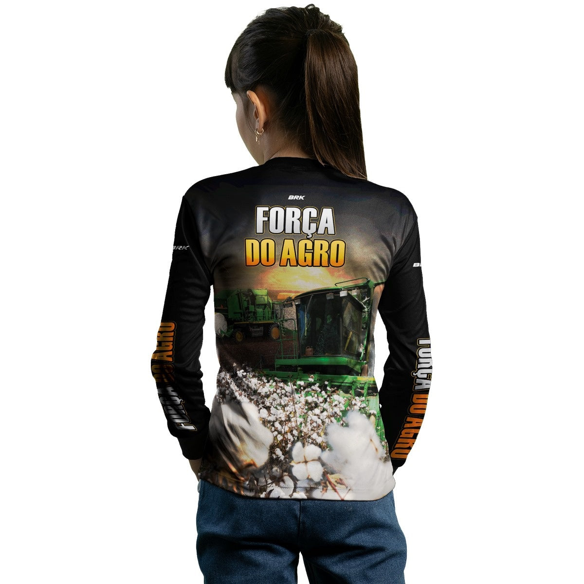 Camisa Agro Brk Algodão Preta com Proteção Solar UV50+ - Brk Agro