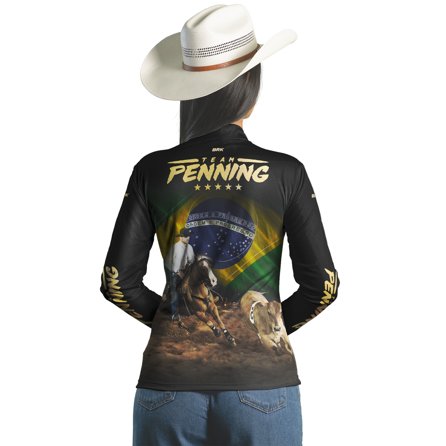 Camisa Agro Brk TEAM PENNING DOURADO Com UV50+ - BRK AGRO