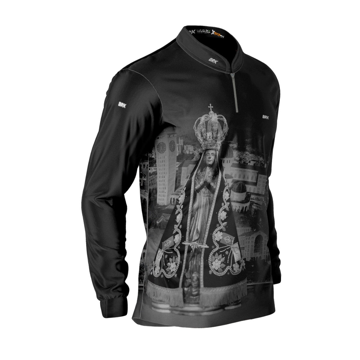Camisa Agro Brk Preta Nossa Senhora Aparecida com Proteção Solar UV50+ - Brk Agro