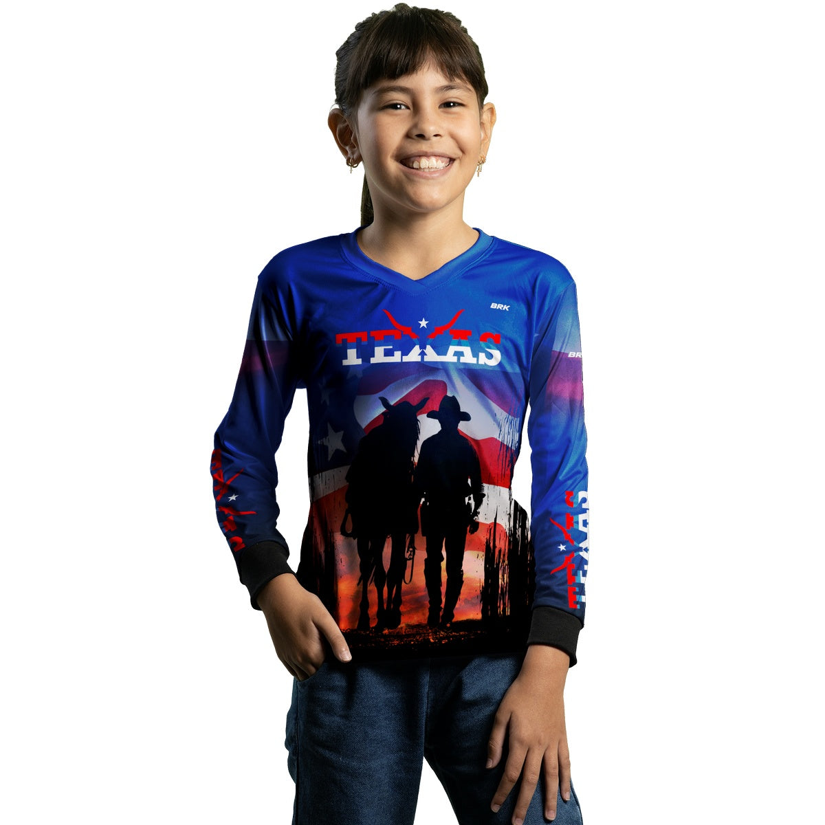 Camisa Agro Brk Azul Texano com Proteção Solar UV50+ - BRK AGRO