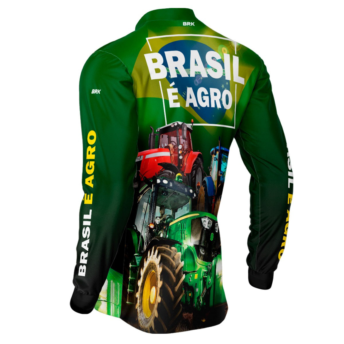 Camisa Agro Brk Brasil é Agro Verde com Proteção Solar UV50+ - Brk Agro
