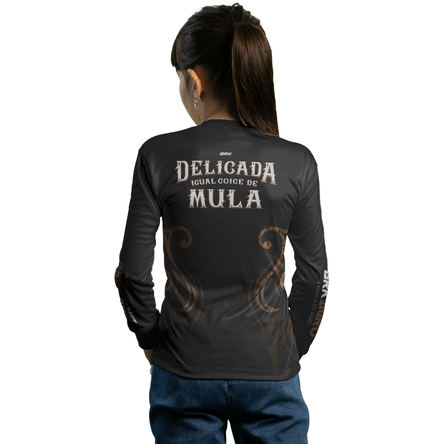Camisa Agro Brk Feminina Delicada Igual Coice de Mula com UV50+ - BRK AGRO