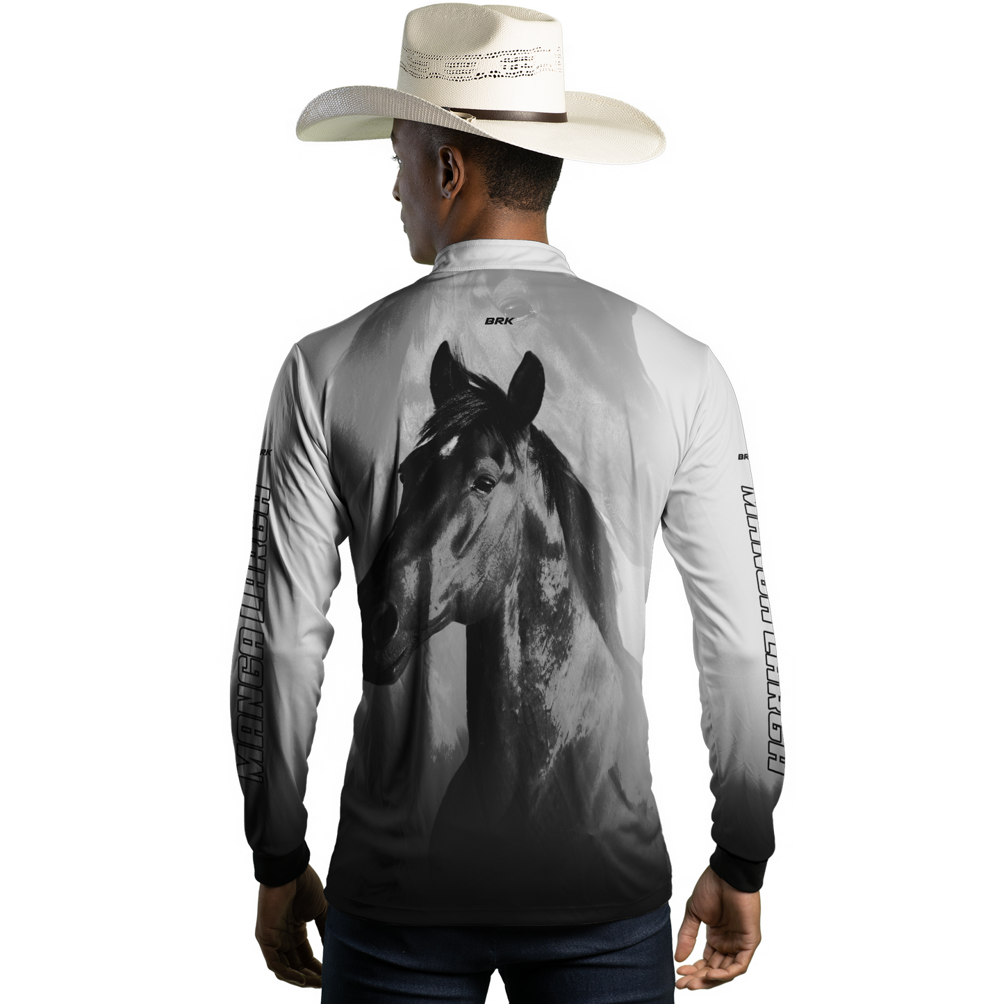 Camisa Agro Brk Cavalo Mangalarga Branca com UV50+ - BRK AGRO