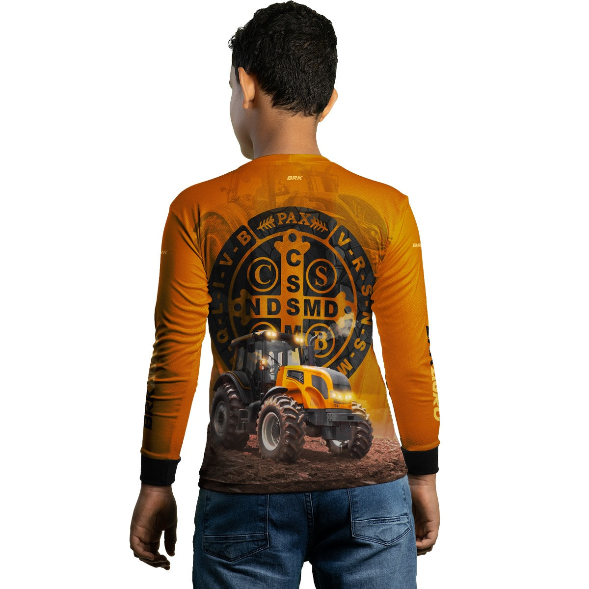 Camisa Agro Brk Trator São Bento Laranja com Proteção Solar UV50+ - BRK AGRO