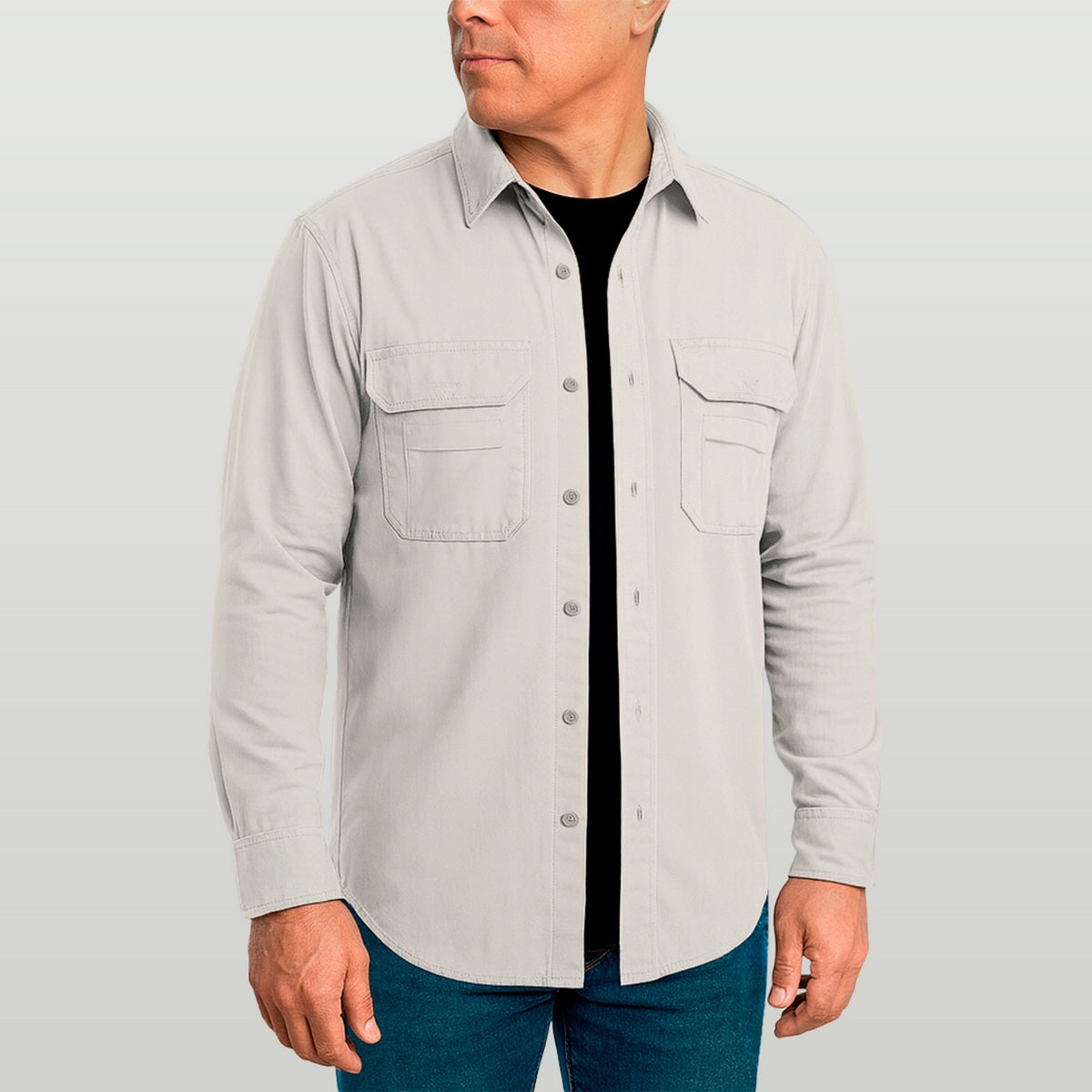 Camisa Work Agro Brk Areia com Proteção Solar UV50+ - Brk Agro