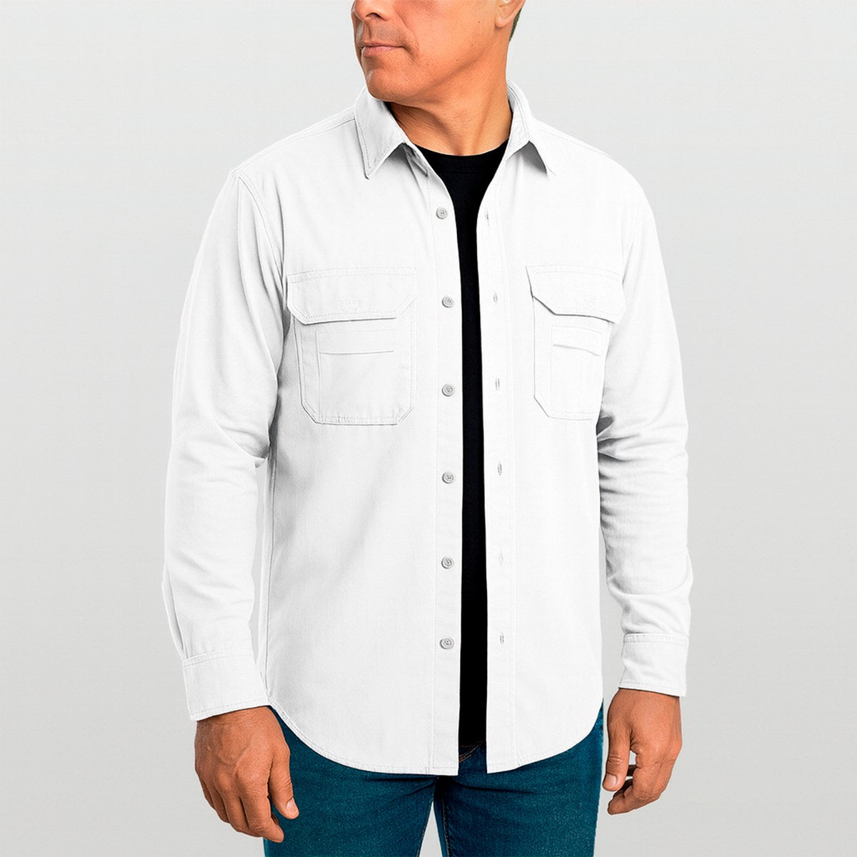 Camisa Work Agro Brk Branca com Proteção Solar UV50+ - Brk Agro