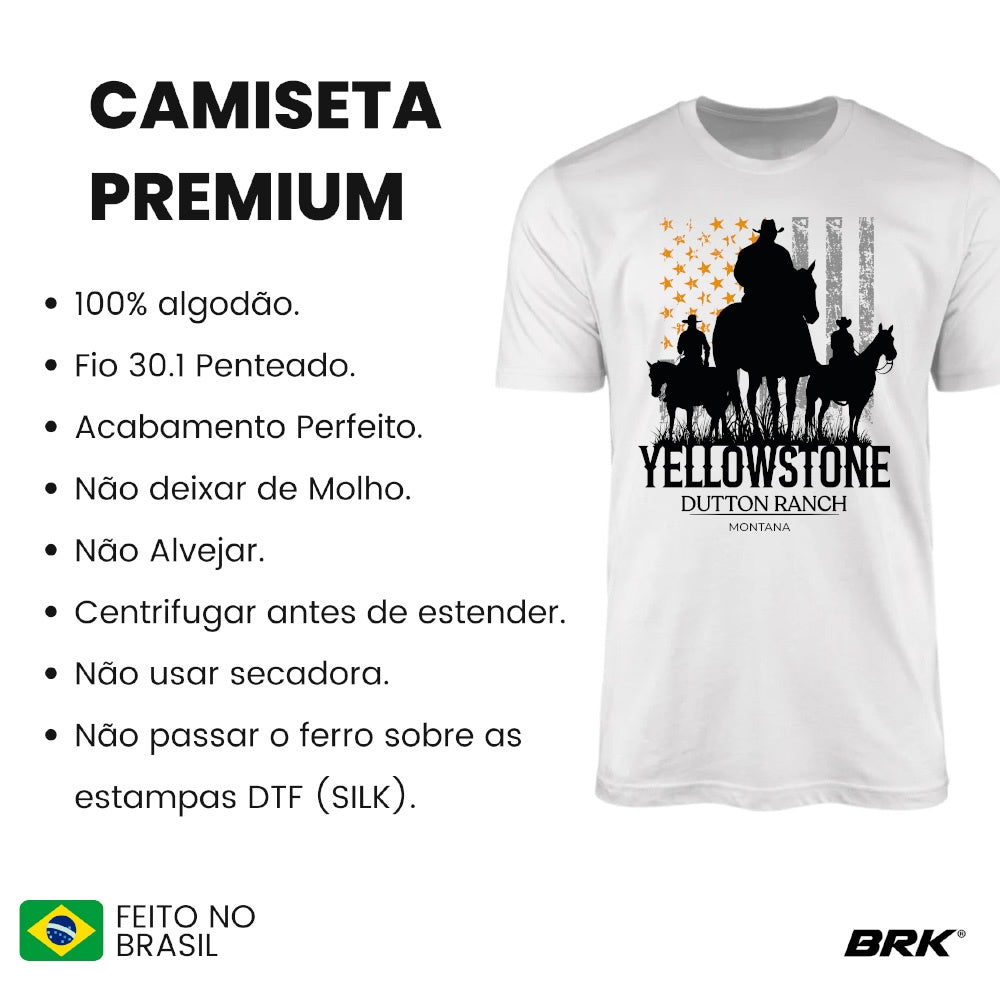 Camiseta Agro Brk Yellowstone USA Flag com Algodão Premium - Brk Agro