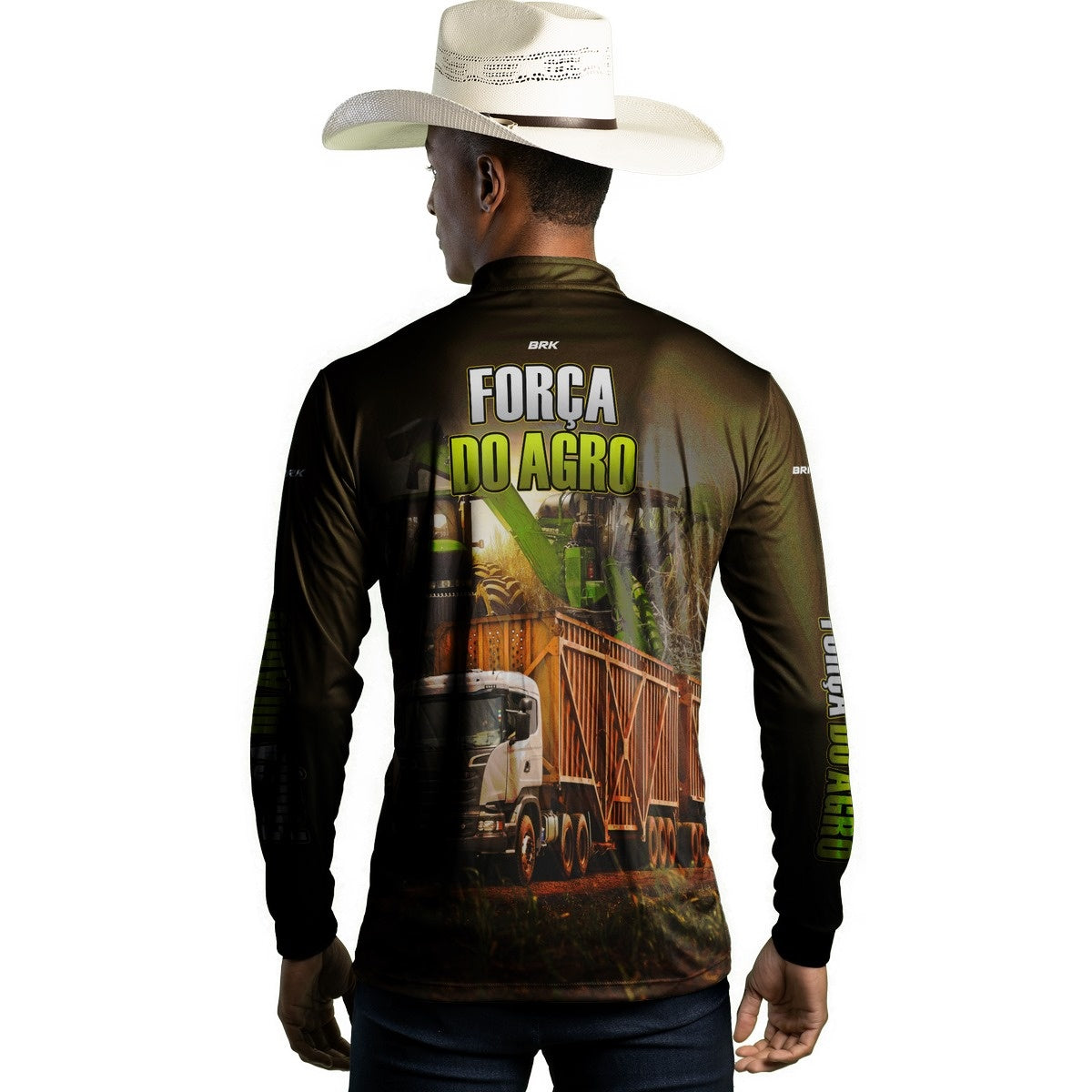 Camisa Agro Brk A Força do Agro Caminhão Colheita de Cana com Proteção Solar UV50+ - Brk Agro
