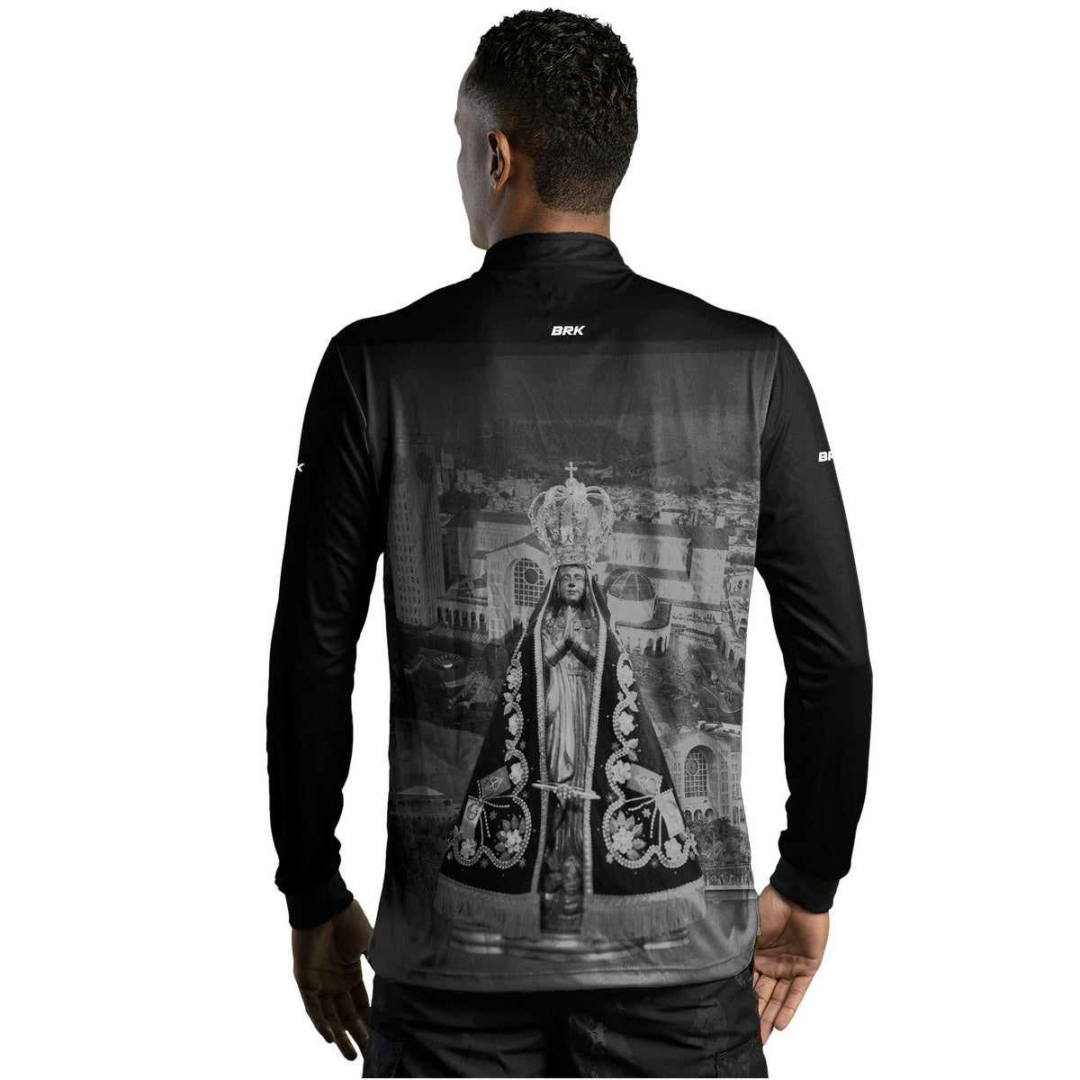 Camisa Agro Brk Preta Nossa Senhora Aparecida com Proteção Solar UV50+ - Brk Agro