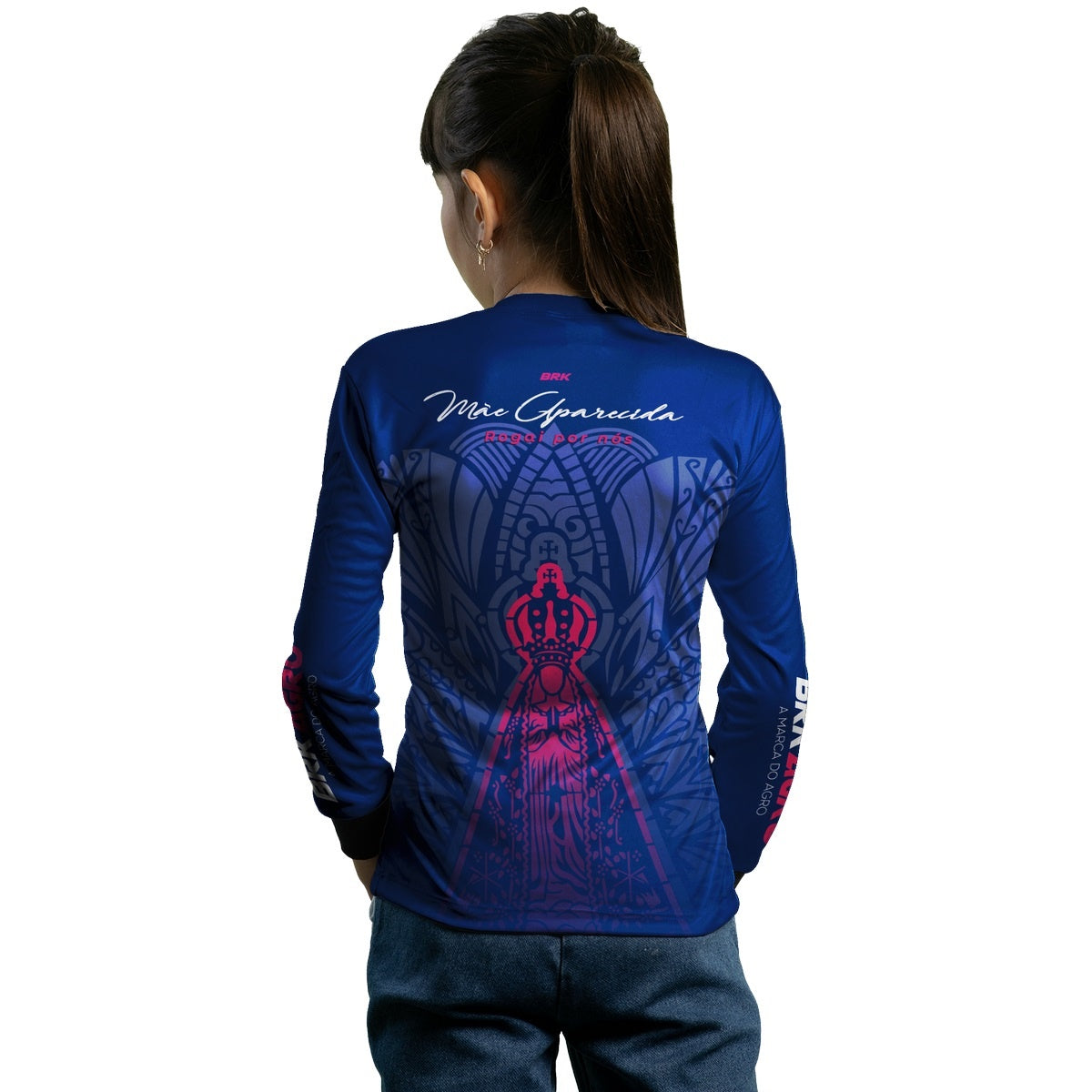Camisa Infantil Agro Brk Feminina Nossa Senhora Mãe Aparecida com Proteção Solar UV50+ - Brk Agro