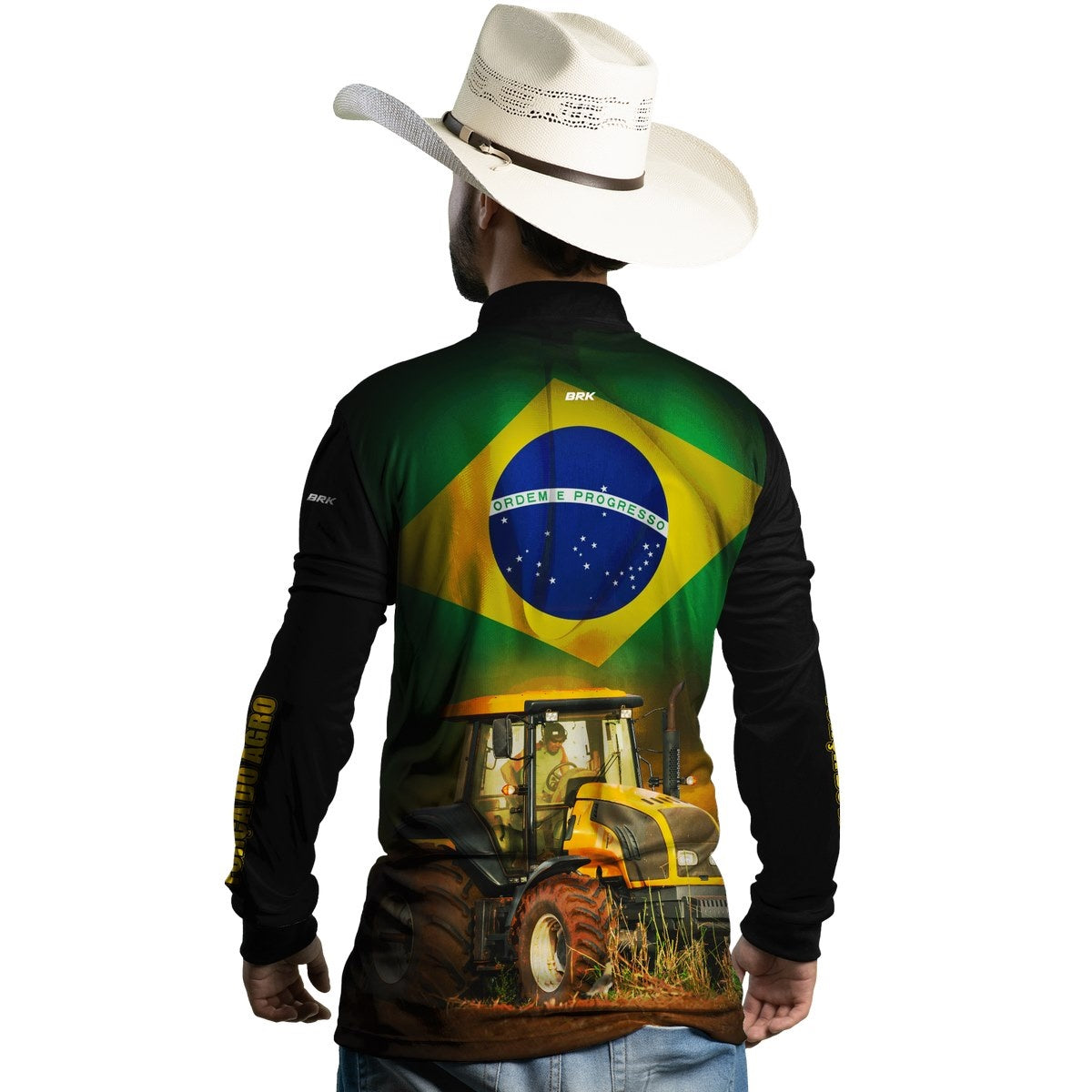 Camisa Agro Brk Brasil Trator Amarelo com Proteção Solar UV50+ - Brk Agro