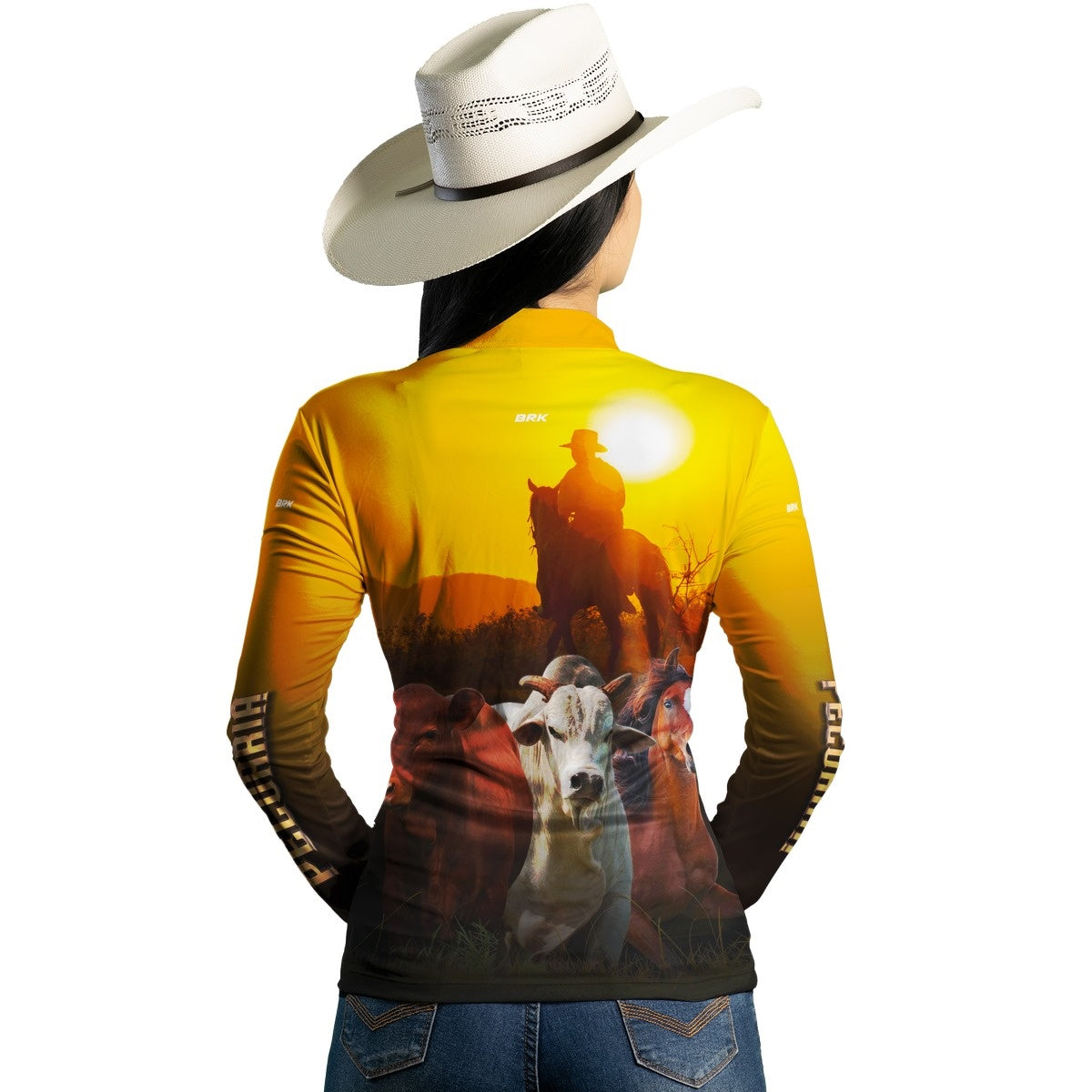 Camisa Agro Brk Pecuária Amarela com Proteção Solar UV50+ - BRK AGRO