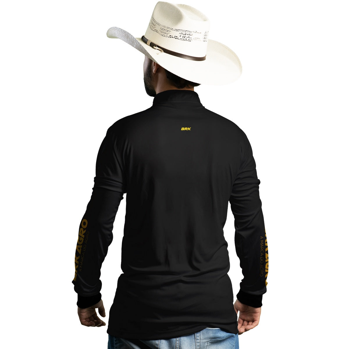 Camisa Agro Brk Clean Preta com Proteção Solar UV50+ - Brk Agro