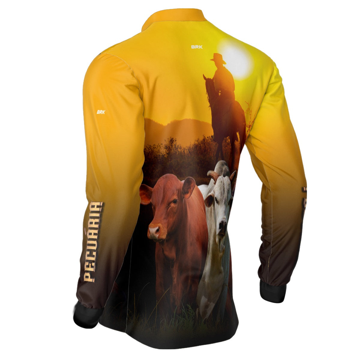 Camisa Agro Brk Pecuária Amarela com Proteção Solar UV50+ - BRK AGRO