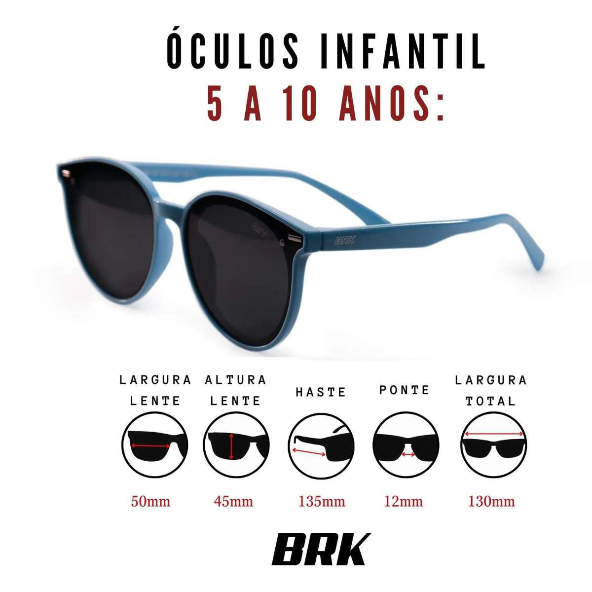 Óculos Infantil Brk 5 a 10 anos Flexível Polarizado - Brk Agro
