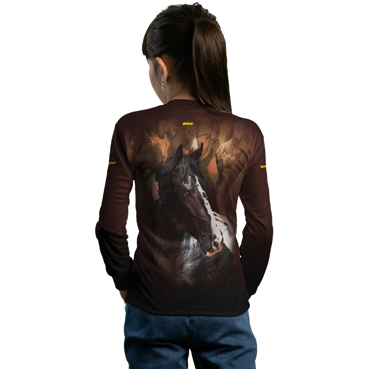 Camisa Agro Brk Marrom e Preto Mangalarga com UV50+ - BRK AGRO