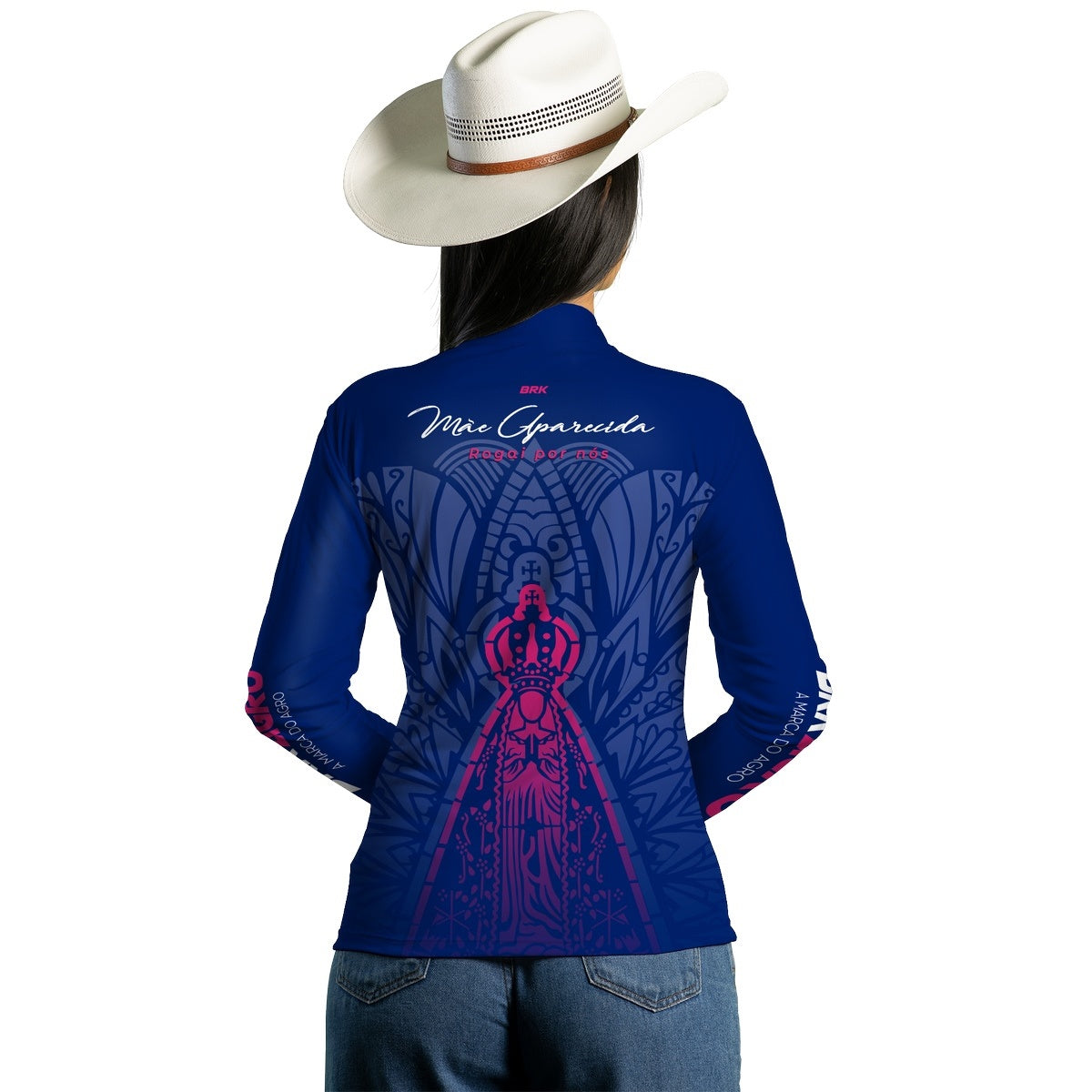 Camisa Feminina Agro Brk Nossa Senhora Mãe Aparecida com Proteção Solar UV50+ - Brk Agro