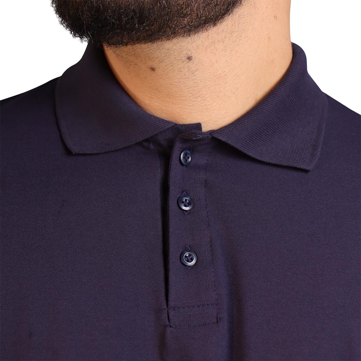 Camisa Polo Piquet Pima Com Elastano Lisa Brk - Azul Marinho - Brk Agro