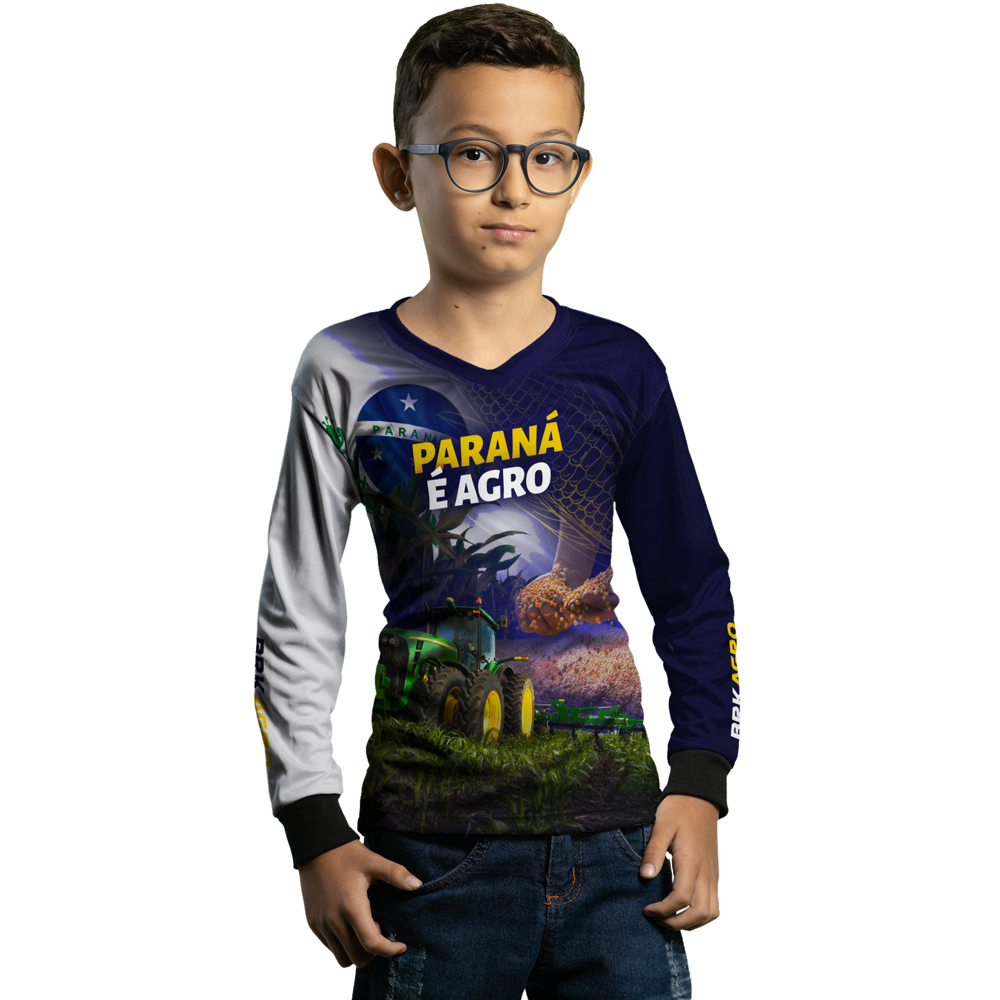 Camisa Agro Brk Paraná é Agro Milho e Soja com Proteção Solar UV50+ - BRK AGRO