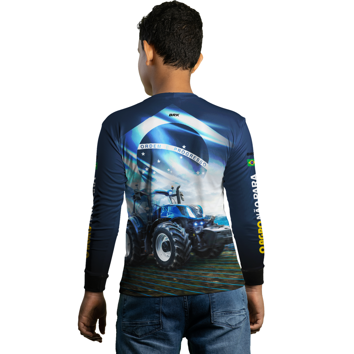 Camisa Agro Brk O Agro não Para Azul 02 com Proteção Solar UV50+ - BRK AGRO