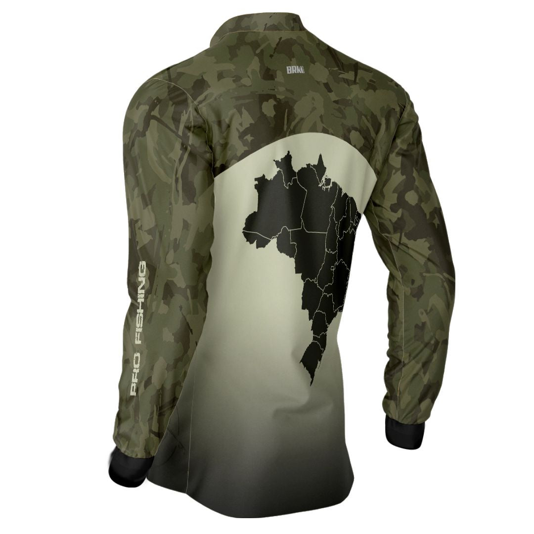 Camisa de Pesca Brk Compass Camuflado com Proteção Solar UV50+ - Brk Agro