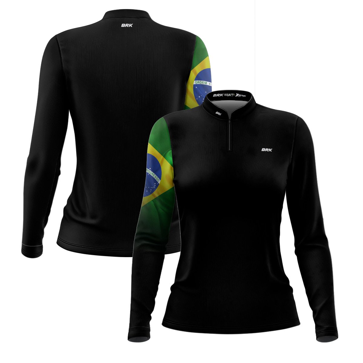 Kit Casal Camisas UV50+ Brk Bandeira do Brasil - Brk Agro
