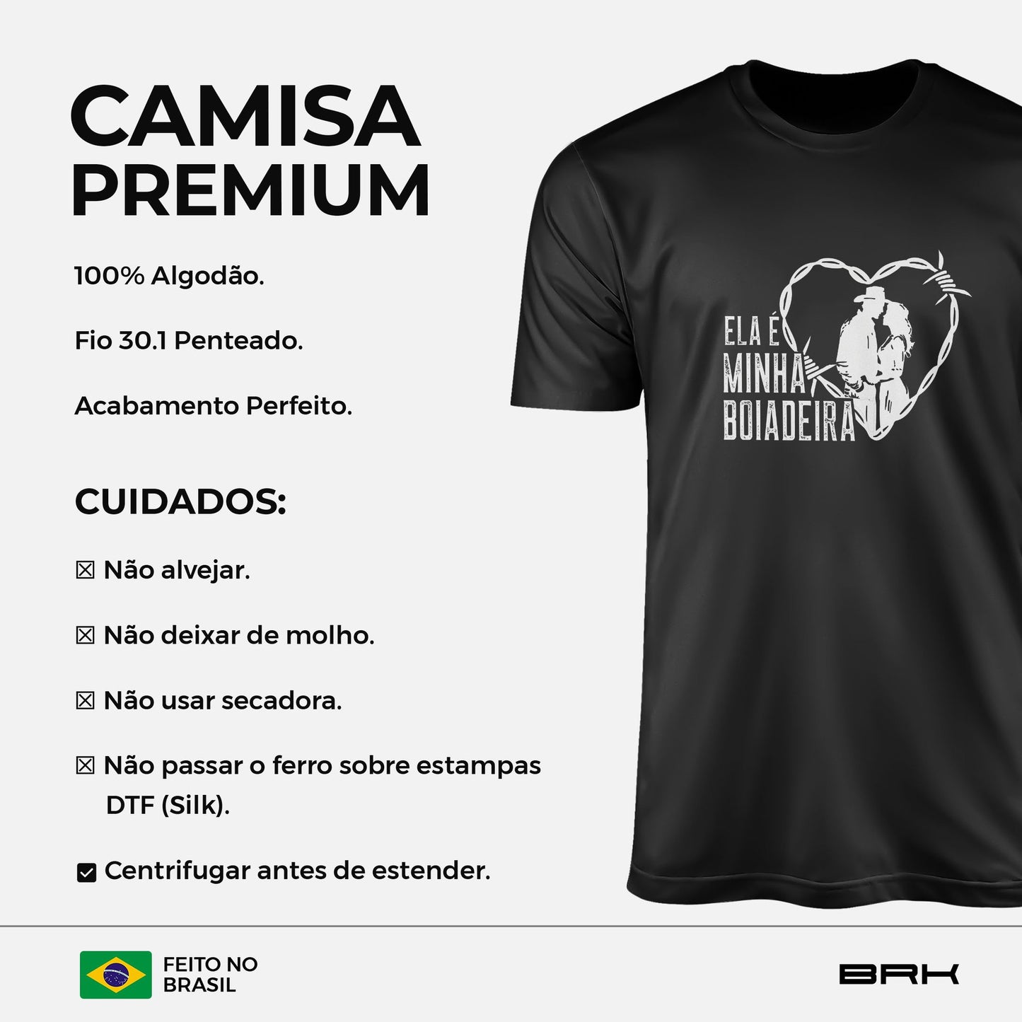 Kit Camisetas Dia dos Namorados Meu Vaqueiro Minha Boiadeira Algodão Premium