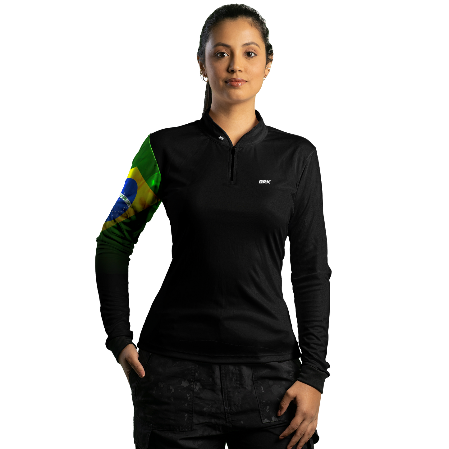 Kit Casal Camisas UV50+ Brk Bandeira do Brasil - Brk Agro