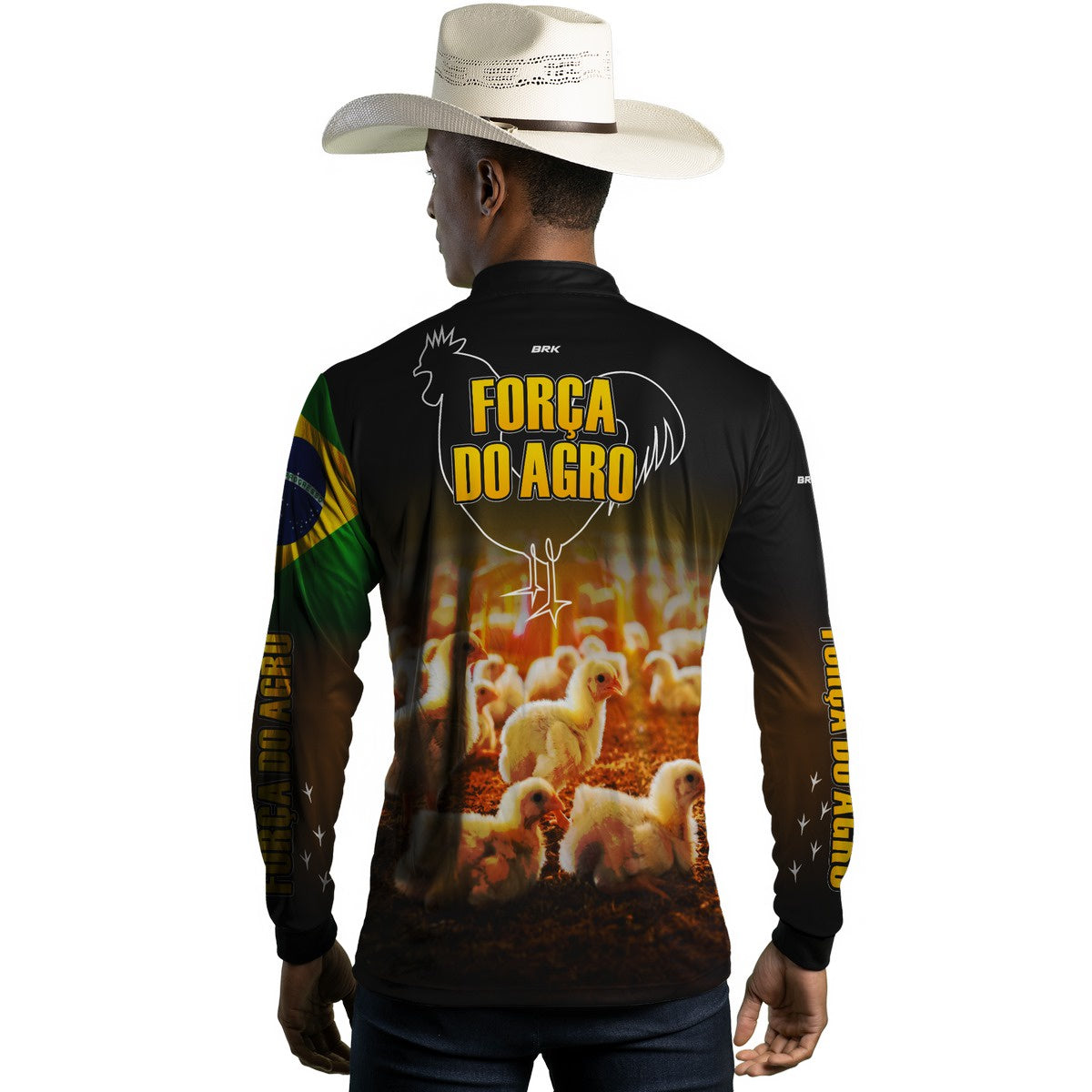 Camisa Agro Brk Força do Agro - Granja com Proteção Solar UV50+ - Brk Agro