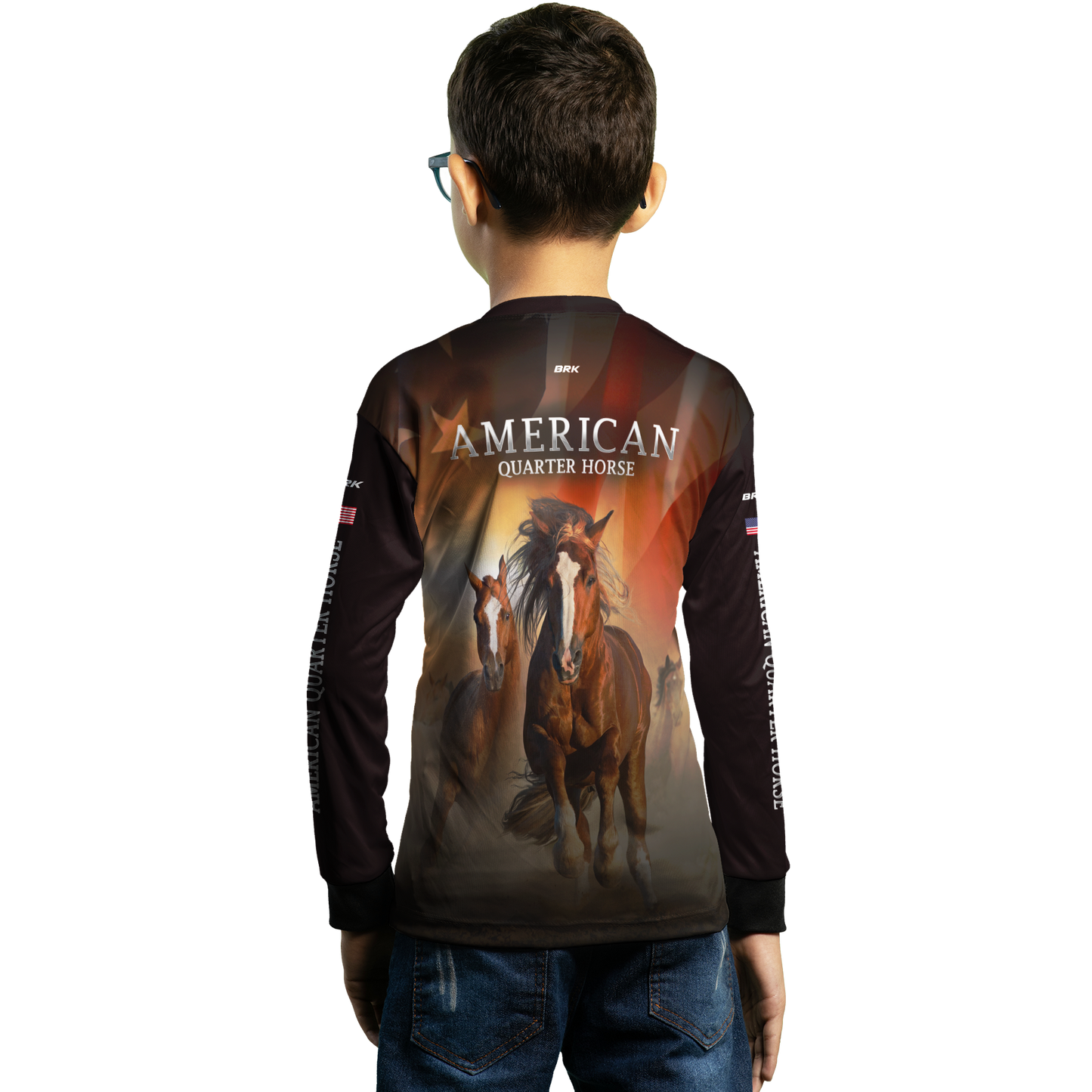 Camisa Agro Brk Quarto de Milha Preta Proteção Solar UV50+ - BRK AGRO