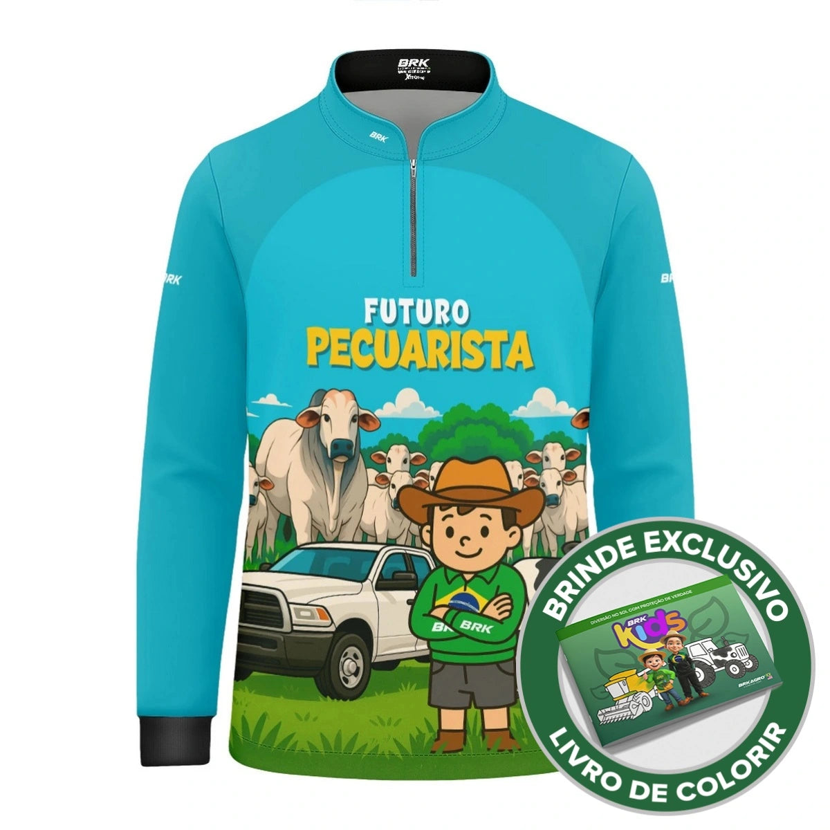 Camisa UV50 Agro Infantil Brk Futuro Pecuarista - Brk Agro