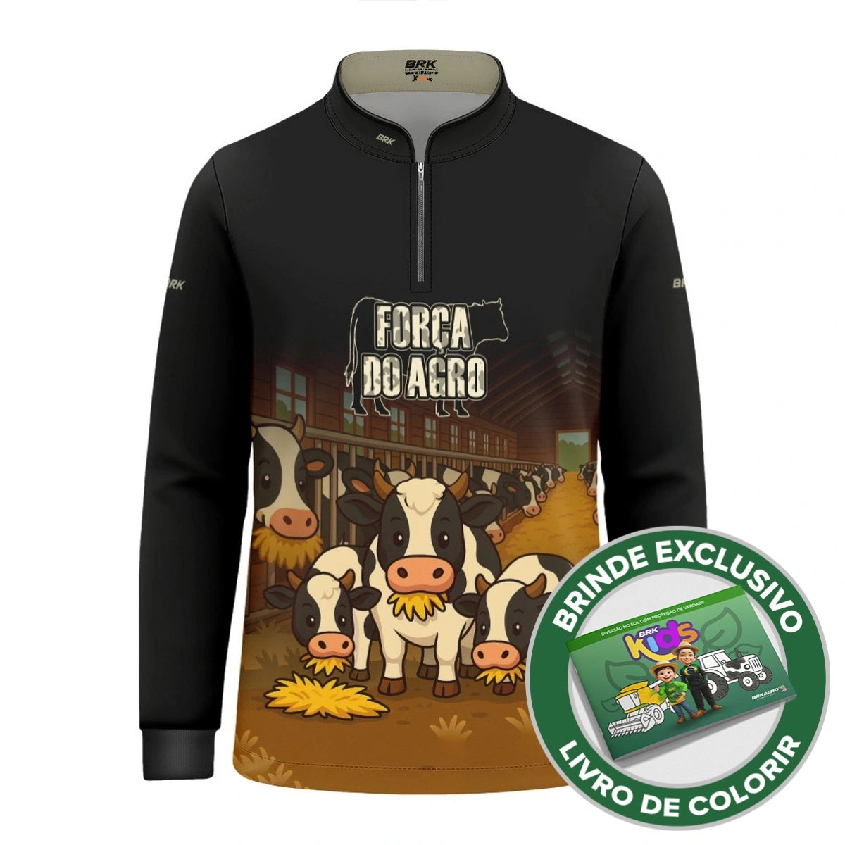 Camisa UV50 Agro Infantil Brk A Força do Agro Vaquinha - Brk Agro
