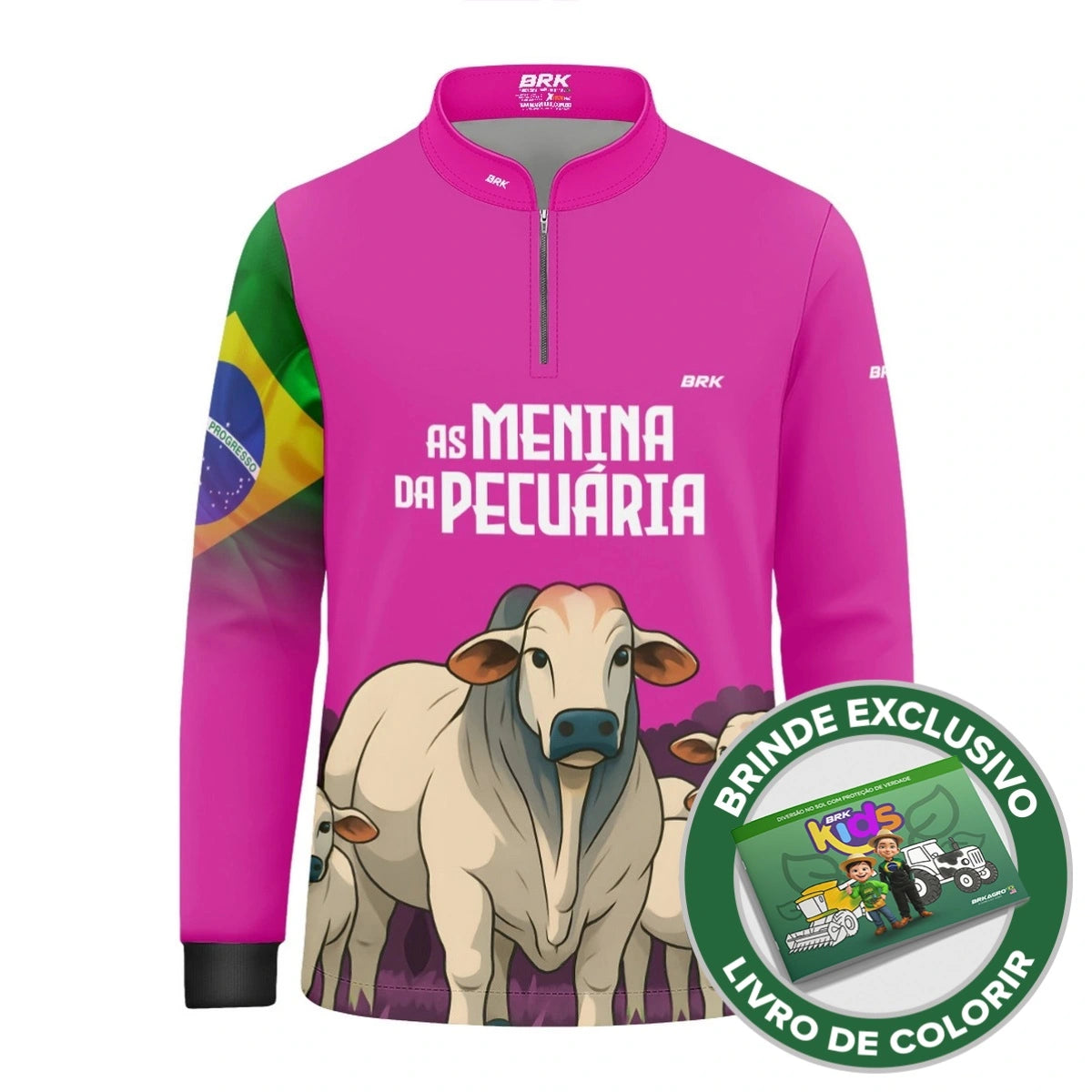 Camisa UV50 Agro Infantil Brk As Menina Da Pecuaria Nelore - Brk Agro
