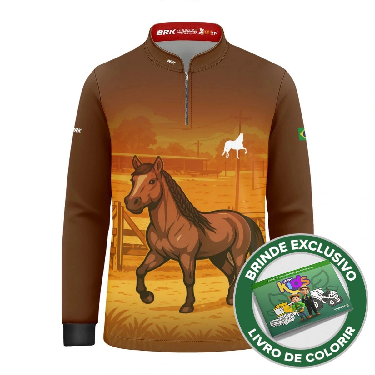 Camisa UV50 Agro Infantil Brk Mangalarga Marchador - Brk Agro