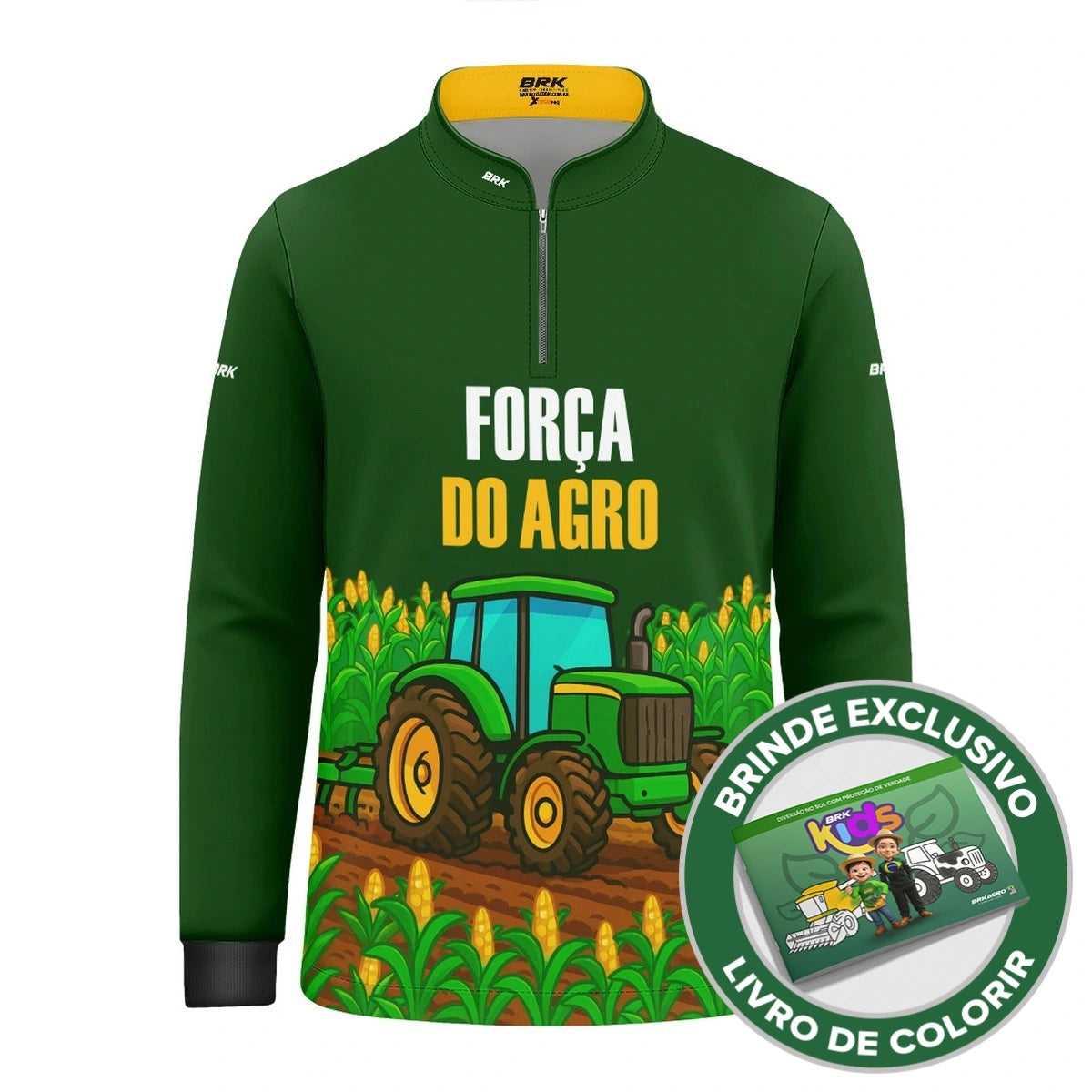 Camisa UV50 Agro Infantil Brk Força do Agro Milho - Brk Agro