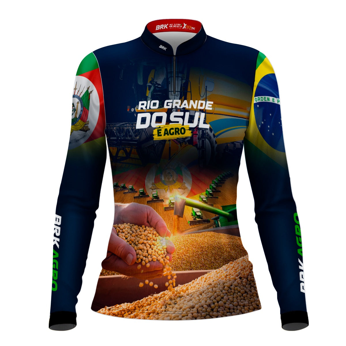 Camisa Feminina Agro Brk Rio Grande do Sul é Agro com Proteção UV50+ - Brk Agro