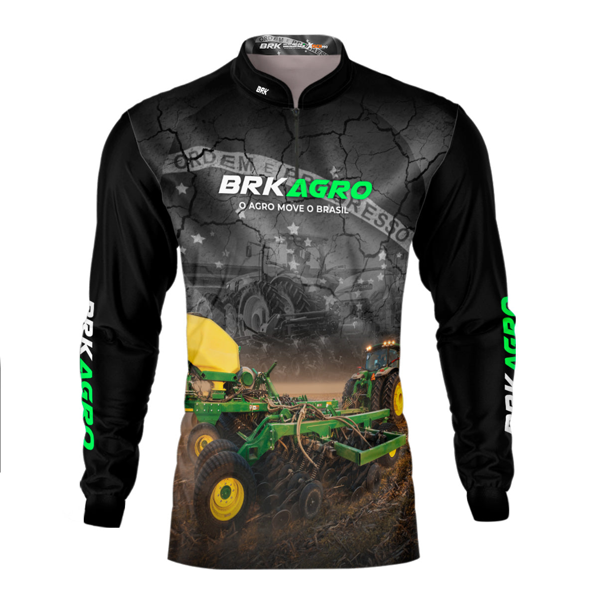 Camisa Agro Brk Plantadeira Preta com Proteção Solar UV50+ - Brk Agro