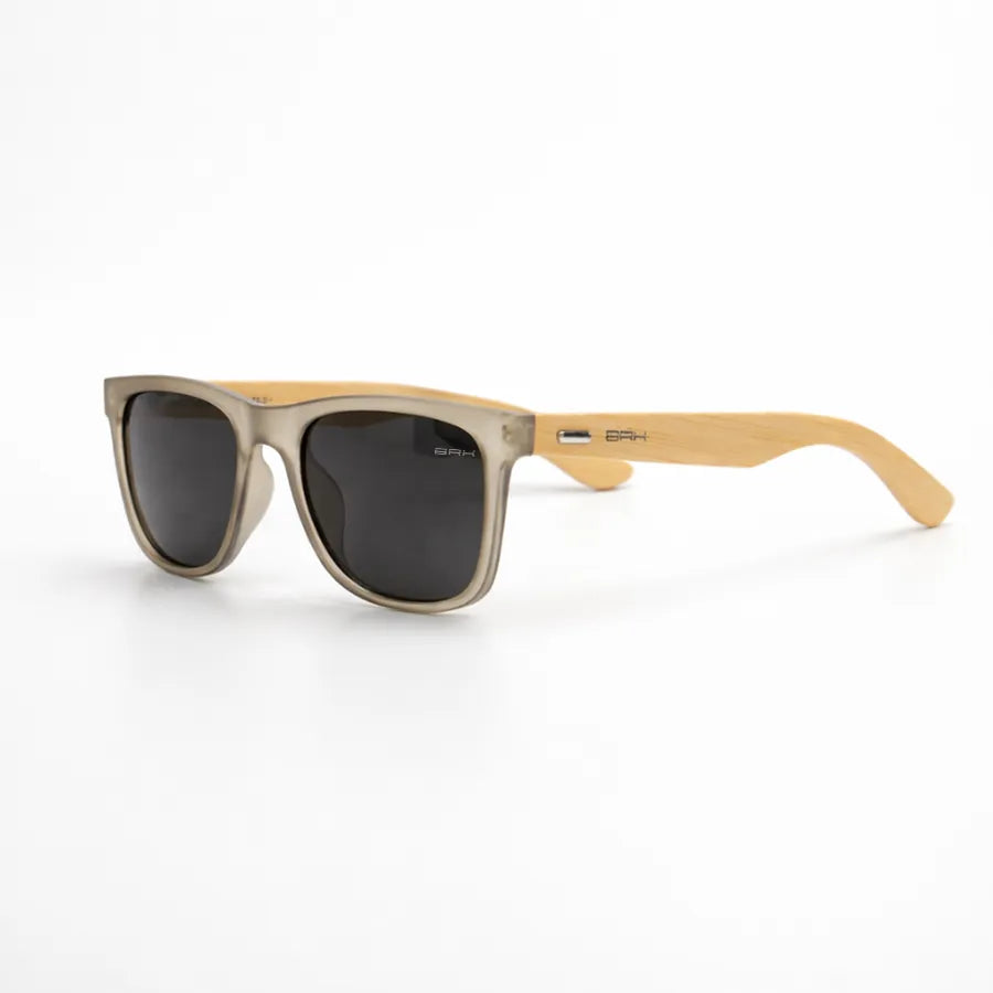 Óculos de Sol Brk Óculos de Sol BRK Quadrado Cinza Translúcido com Haste em Bambu e Lente Polarizada Cinza UV400 - Brk Agro