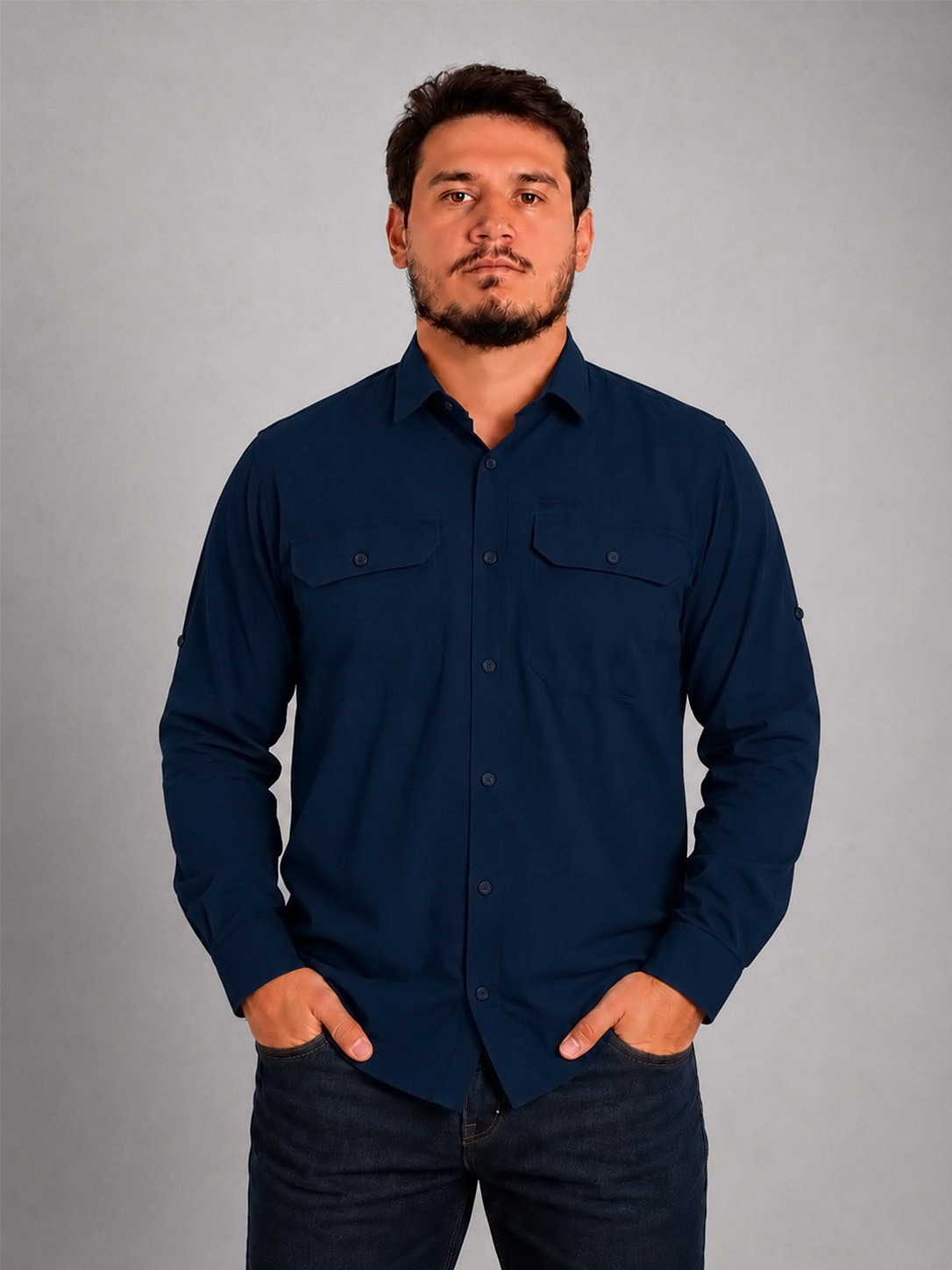 Camisa Work Azul Navy com Proteção UV50+