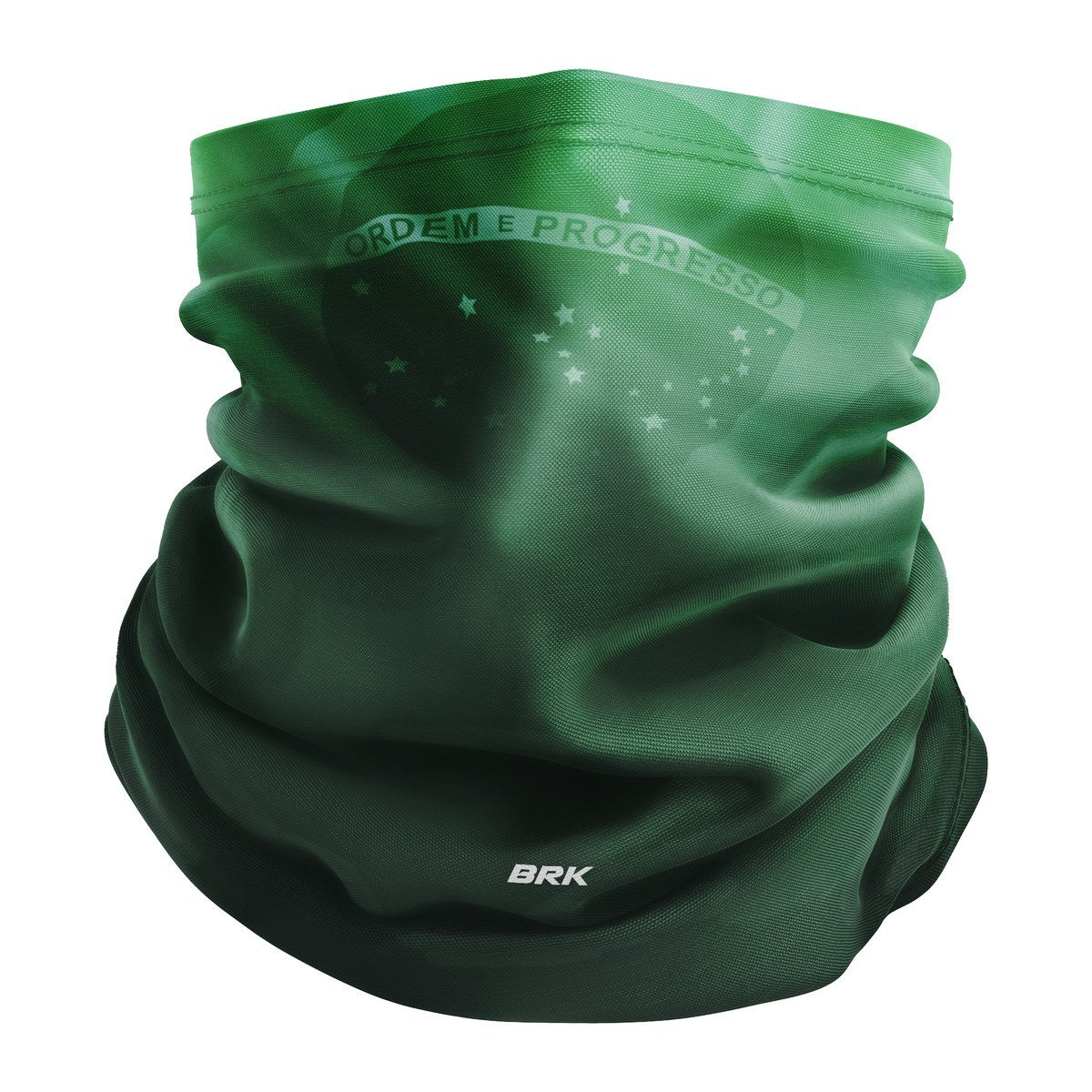 Bandana Tubeneck Brk Verde Com Bandeira do Brasil com UV50+ - Brk Agro