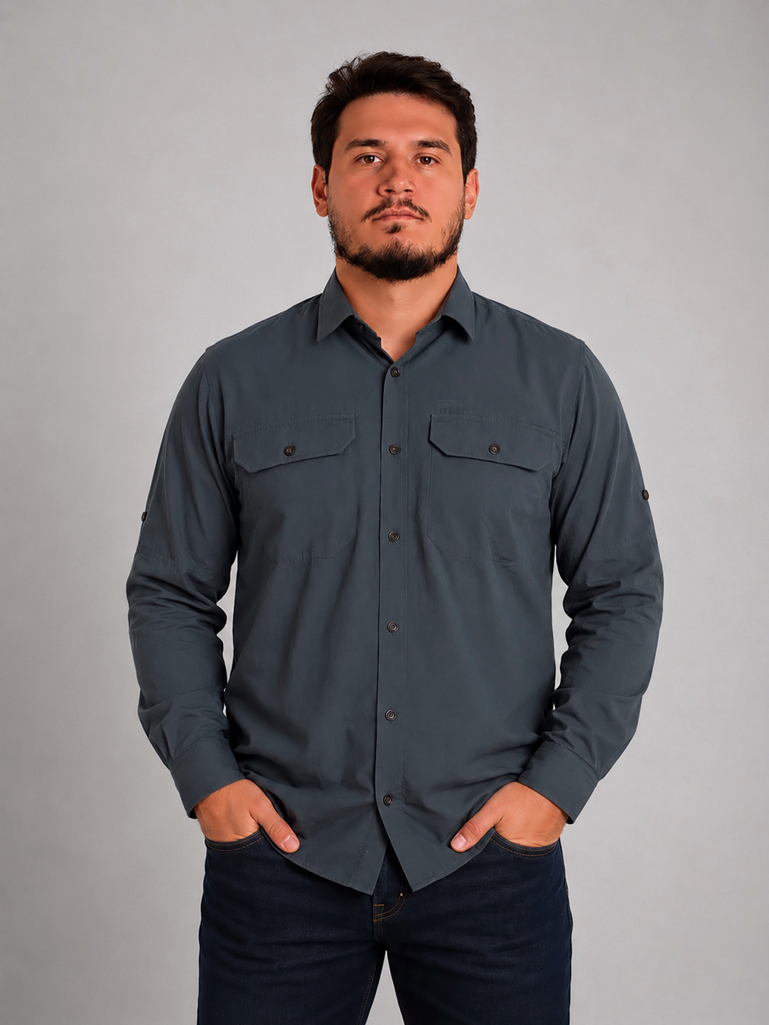 Camisa Work Chumbo com Proteção UV50+