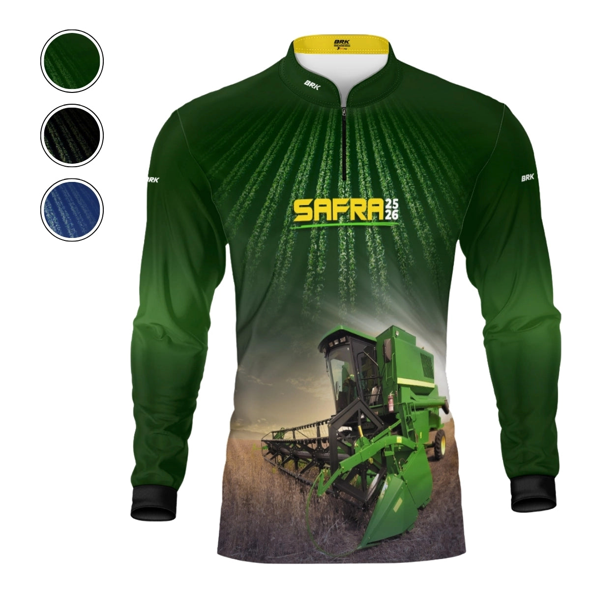 Camisa Agro Brk Safra Colheitadeira de Soja com Proteção UV50