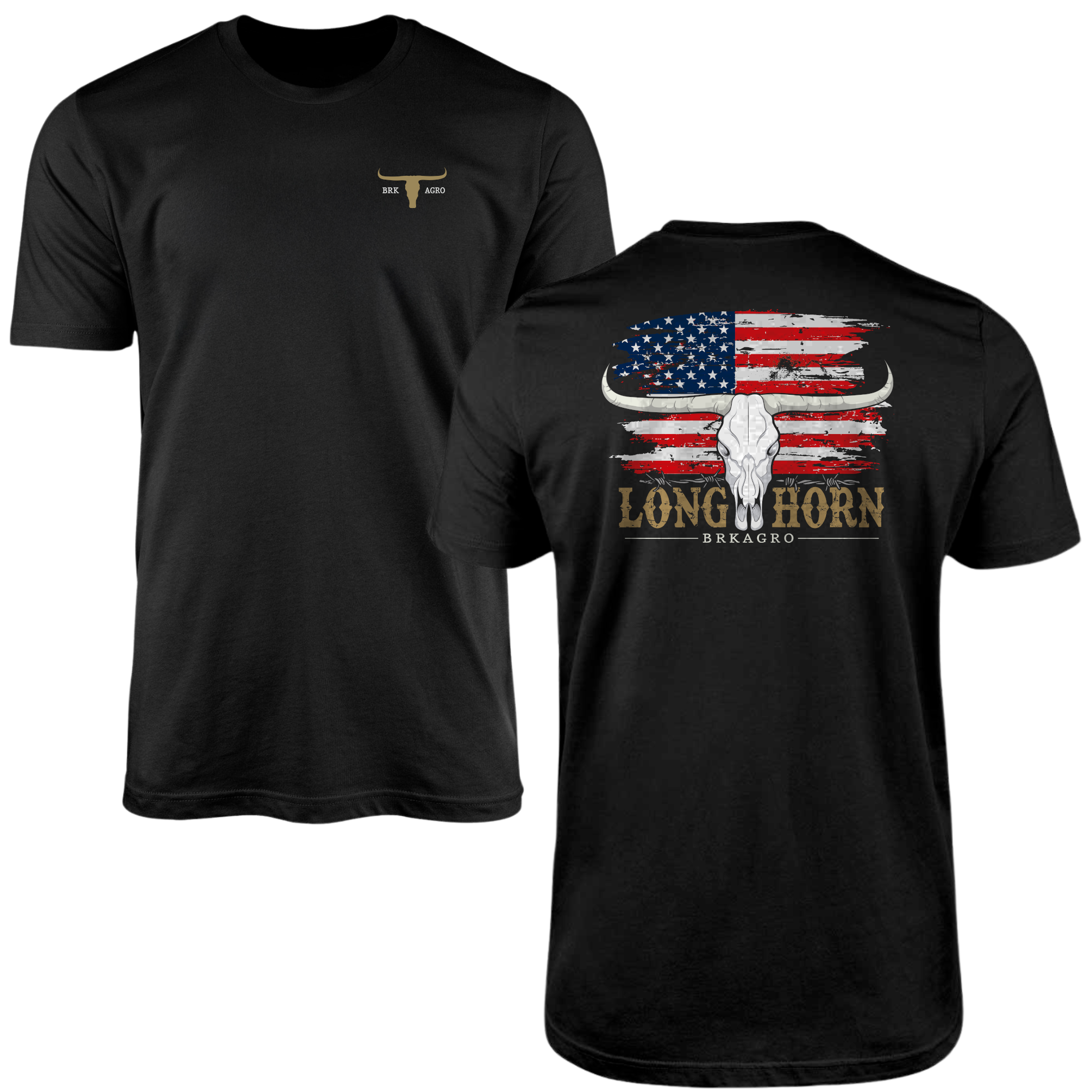 Kit Com 3 Camisetas De Algodão Coleção Long Horn - Brk Agro