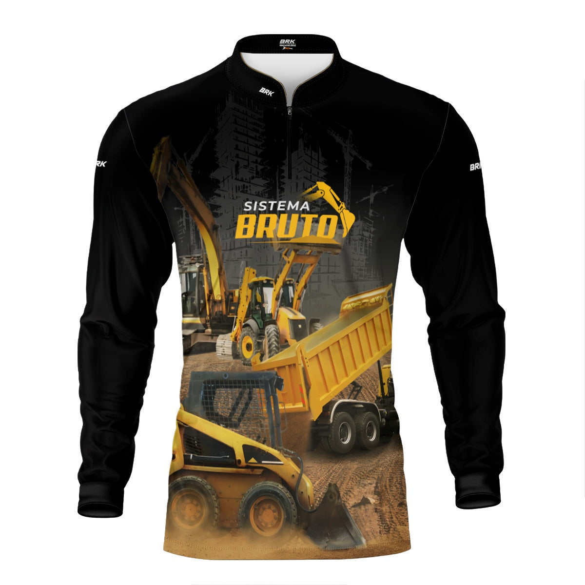 Kit Sistema é Bruto: Camisa Preta Bobcat Construção Civil + Botina Caramelo Agro Brk
