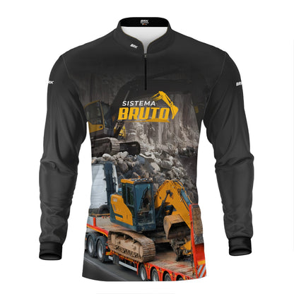 Kit Sistema é Bruto: Camisa Cinza Terraplanagem + Botina Caramelo Agro Brk