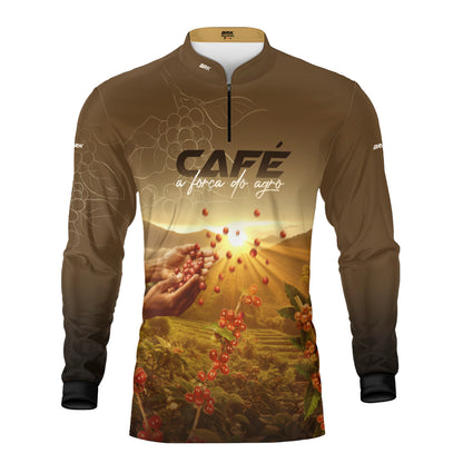 Camisa Agro Brk Café A Força do Agro com Proteção Solar UV50+ - Brk Agro