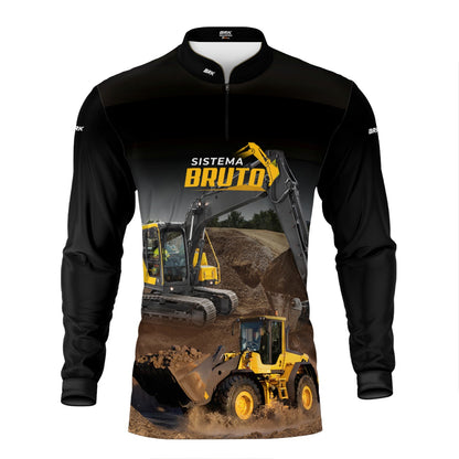 Kit Sistema é Bruto: Camisa Amarela Terraplanagem + Botina Bege Agro Brk