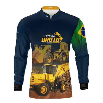 Kit Sistema é Bruto: Camisa Carregadeira Wheel Loader + Botina Marrom Agro Brk